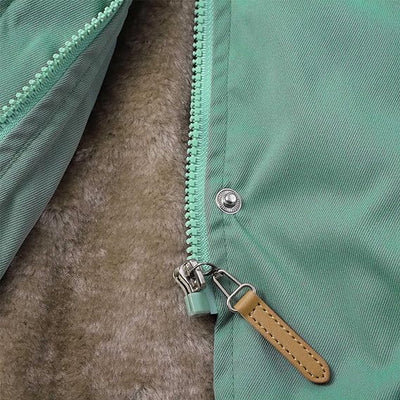 Lange Fluffige Parka-Winterjacke für Frauen