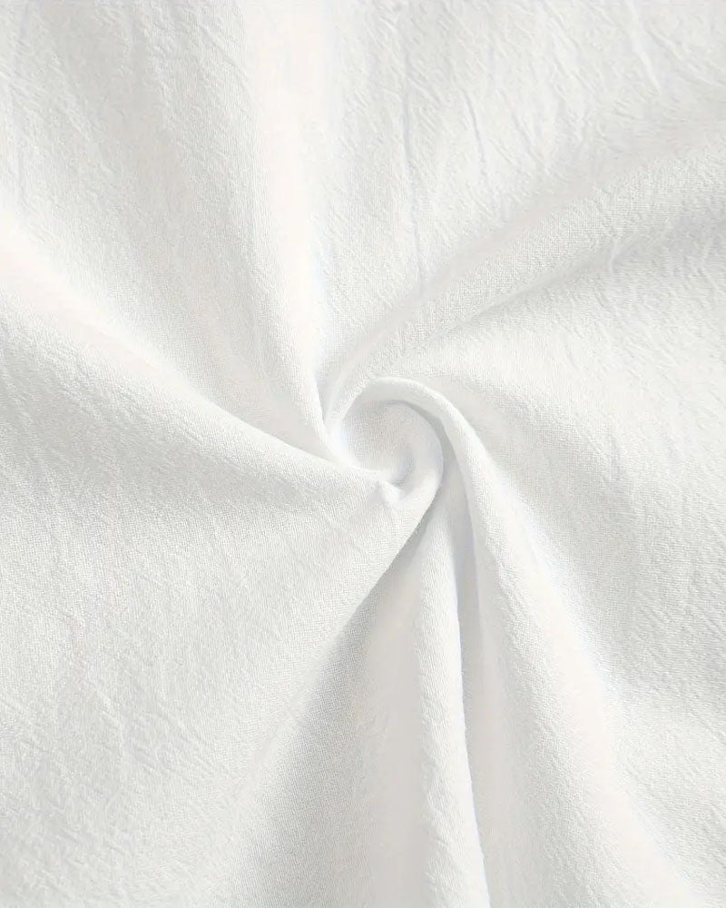 Bluse Kragen Unifarben Knopf Kurzärmelig