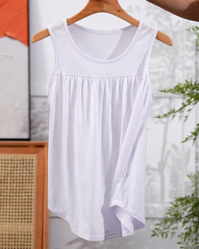 Dreiteiliges Set Ärmellose Plissierte Weite Weste