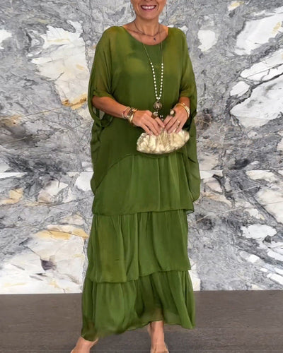 ZELMA - LANGES KLEID MIT SCHICHTEN