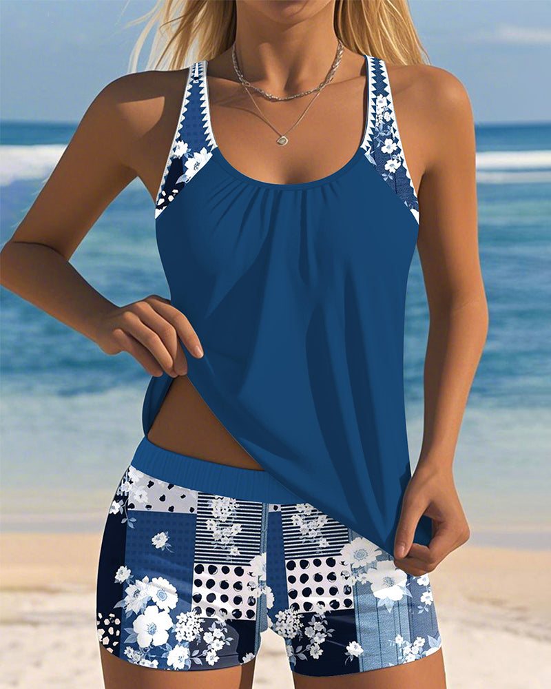 Badeanzug Bedruckt Zweiteilig Boxer