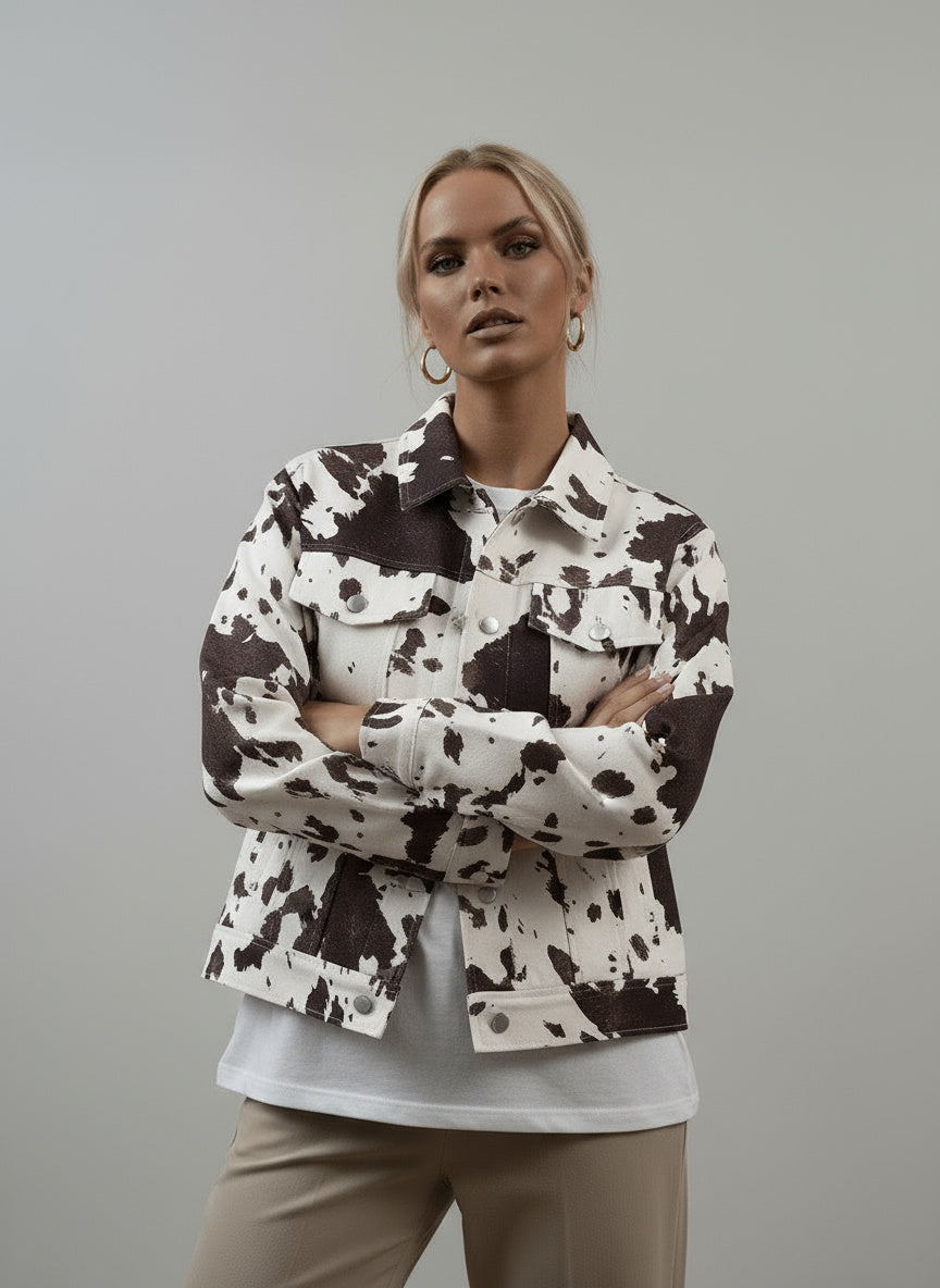 Aylin | Kurzjacke Mit Kuhmuster