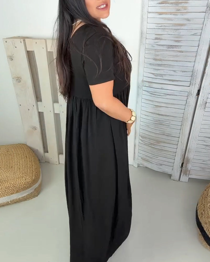 Kleid Elegant Einfarbig A-Linie