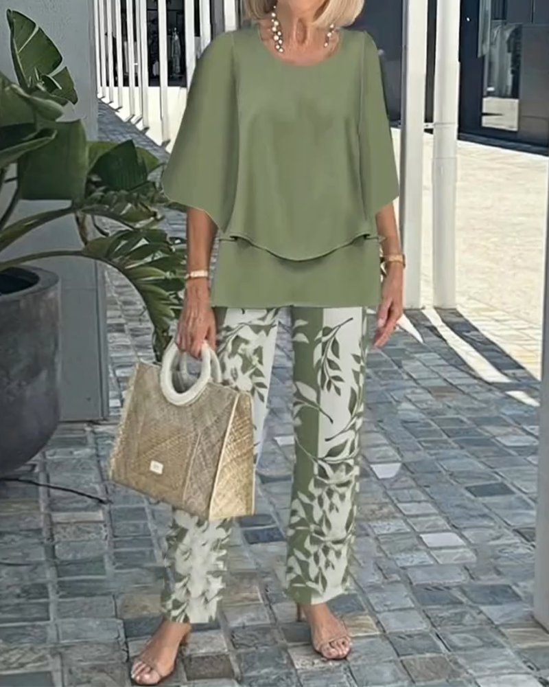 Set bedruckt lässig locker zweiteilig