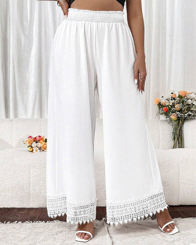Hose Modisch Spitze Nähte Weites Bein