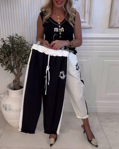 Hose lässig Slim Fit elastischer Kordelzug