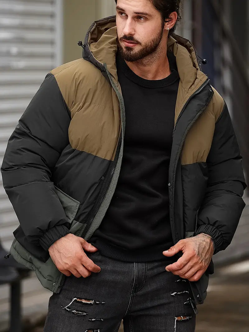 Wattierte Jacke mit Kapuze für Herren