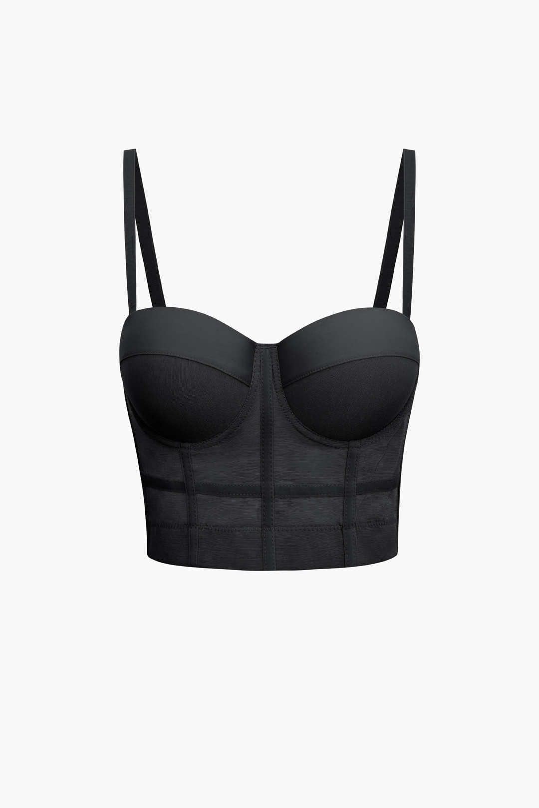 Ida | Figurbetontes Bustier-Top mit Bügel-Cups und transparenter Mesh-Struktur