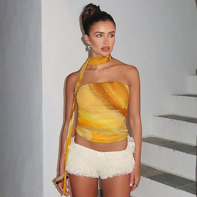 Wanya | Bustier-Top Bedruckt Kopftuch