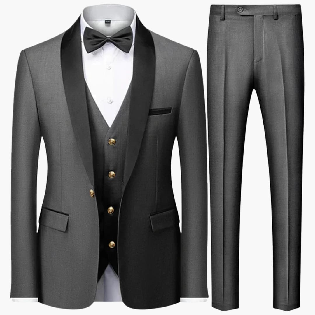 Herren Slim Fit Anzug dreiteilig für formelle Anlässe ganzjährig