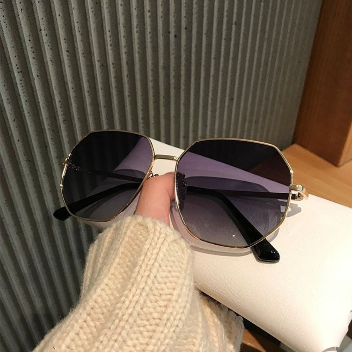 Heidi Mode | Polygonale Anti-Ultraviolett-Sonnenschutzbrille