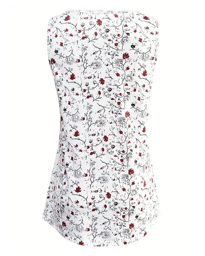 Top Rundhals Bedruckt Ärmellos