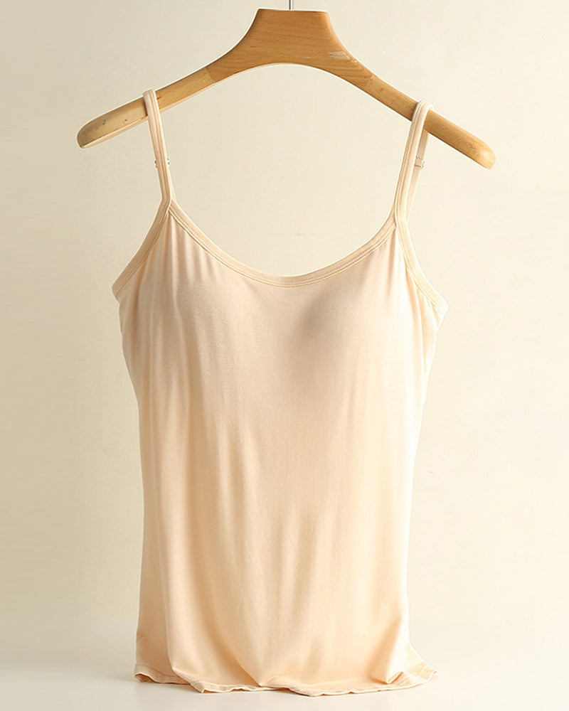 Camisole Top Einteilig Einfarbig Unterziehteil