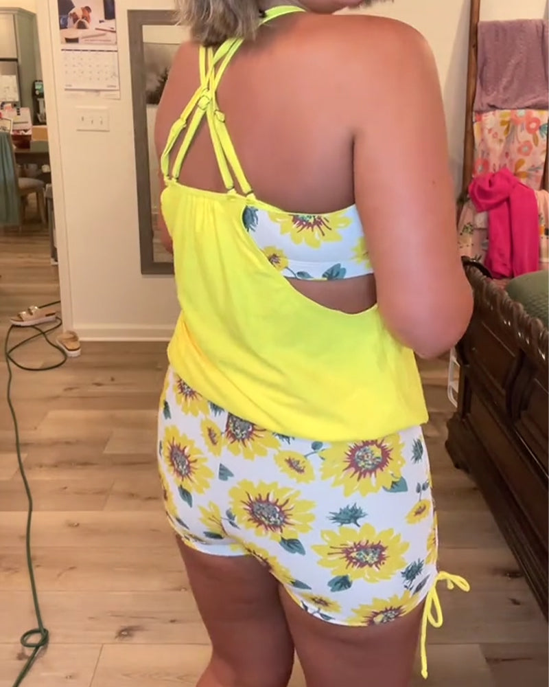 Badeanzug Ärmellose Weste Druck