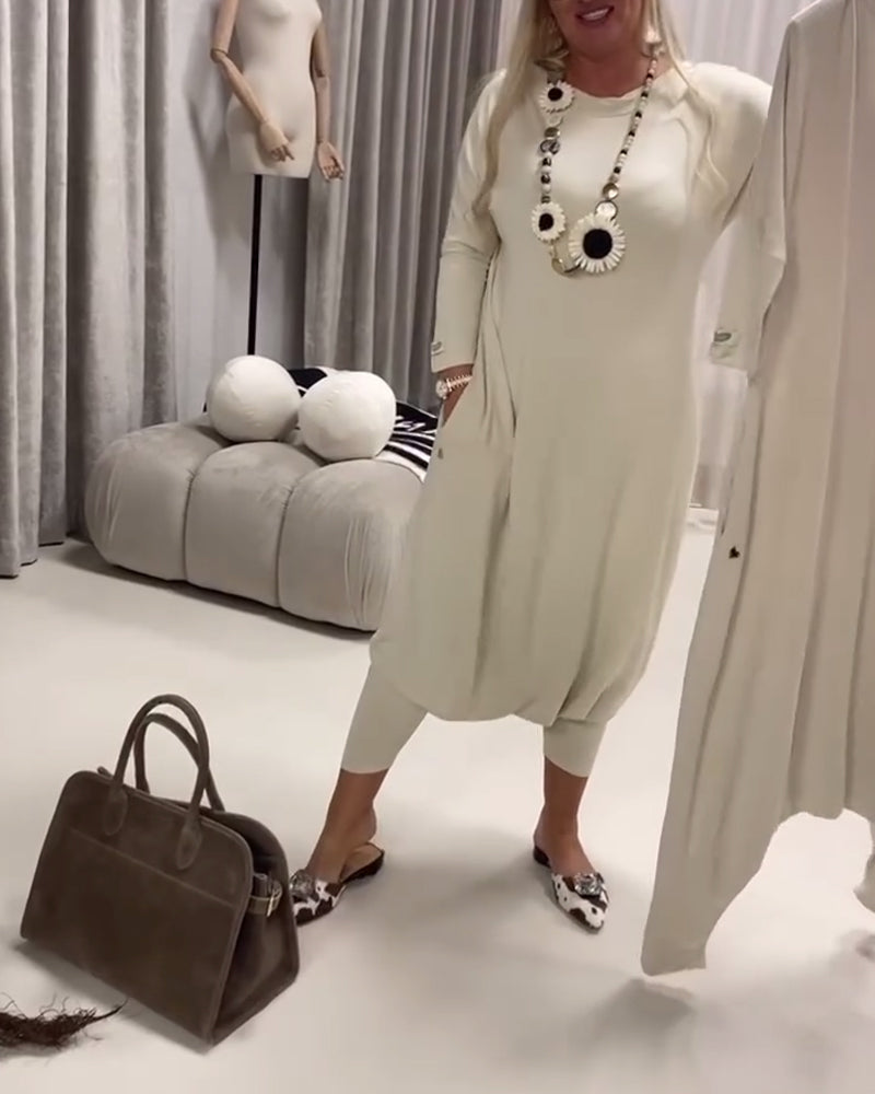 Overall einfarbig langärmelig lässig