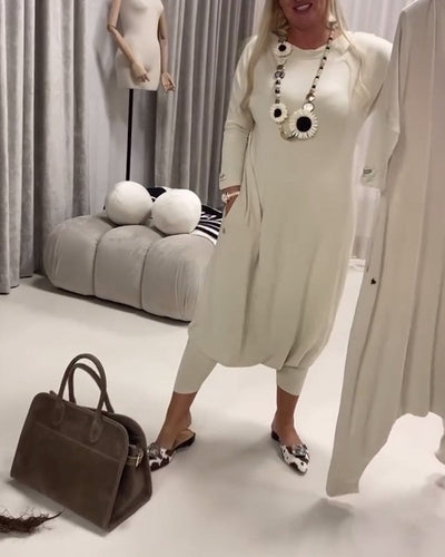 Overall einfarbig langärmelig lässig