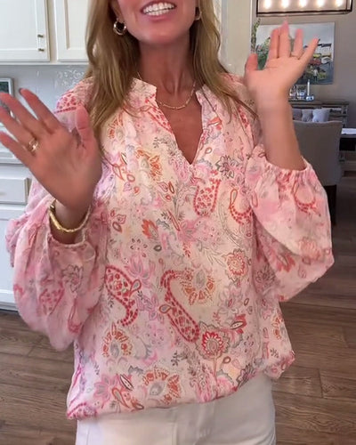 Bluse mit Ballonärmeln und Blumenmuster