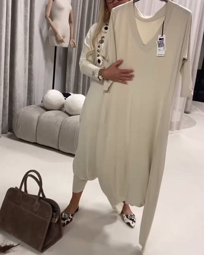 Overall einfarbig langärmelig lässig