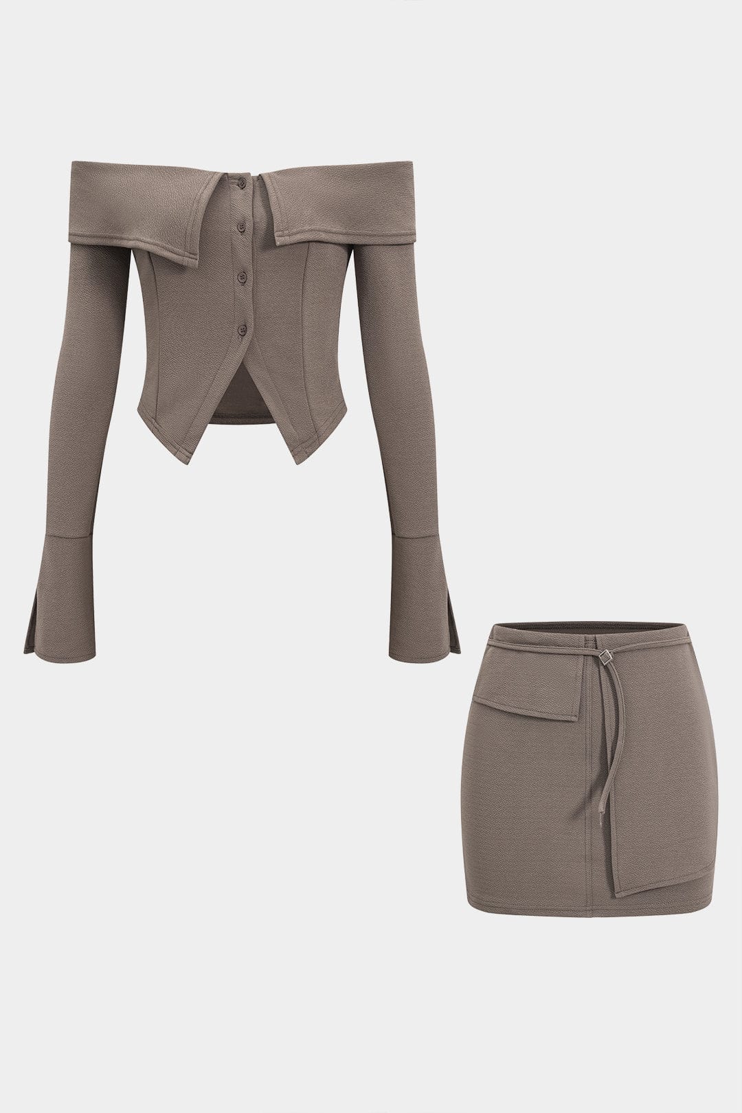 Lilly | Elegantes Off-Shoulder Set mit Minrock