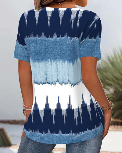 T-Shirt Casual Kontrastdruck