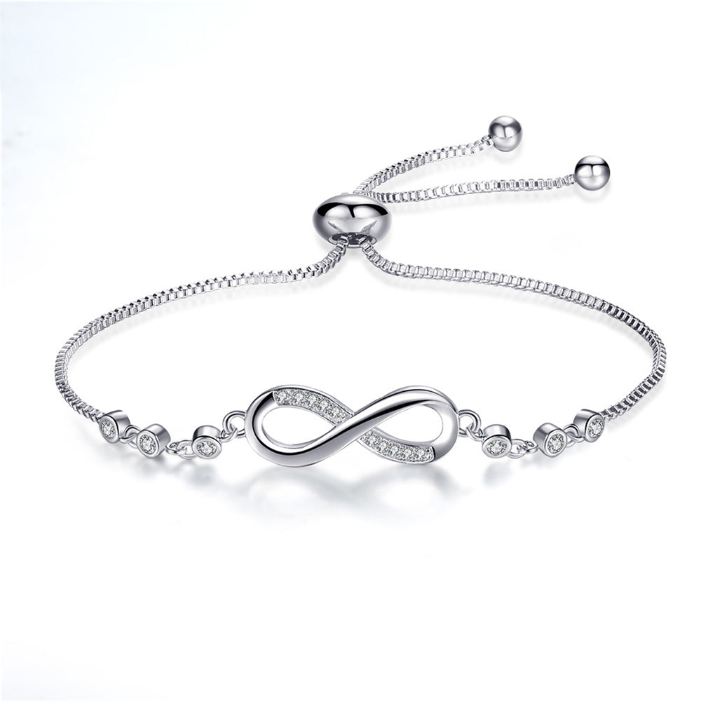 Verstellbares Infinity-Armband aus Silber