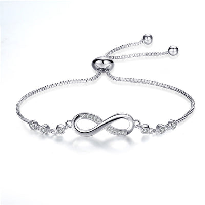 Verstellbares Infinity-Armband aus Silber