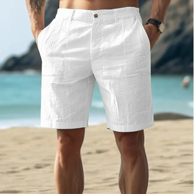 Sommer Leinen Shorts mit Taschen für Männer