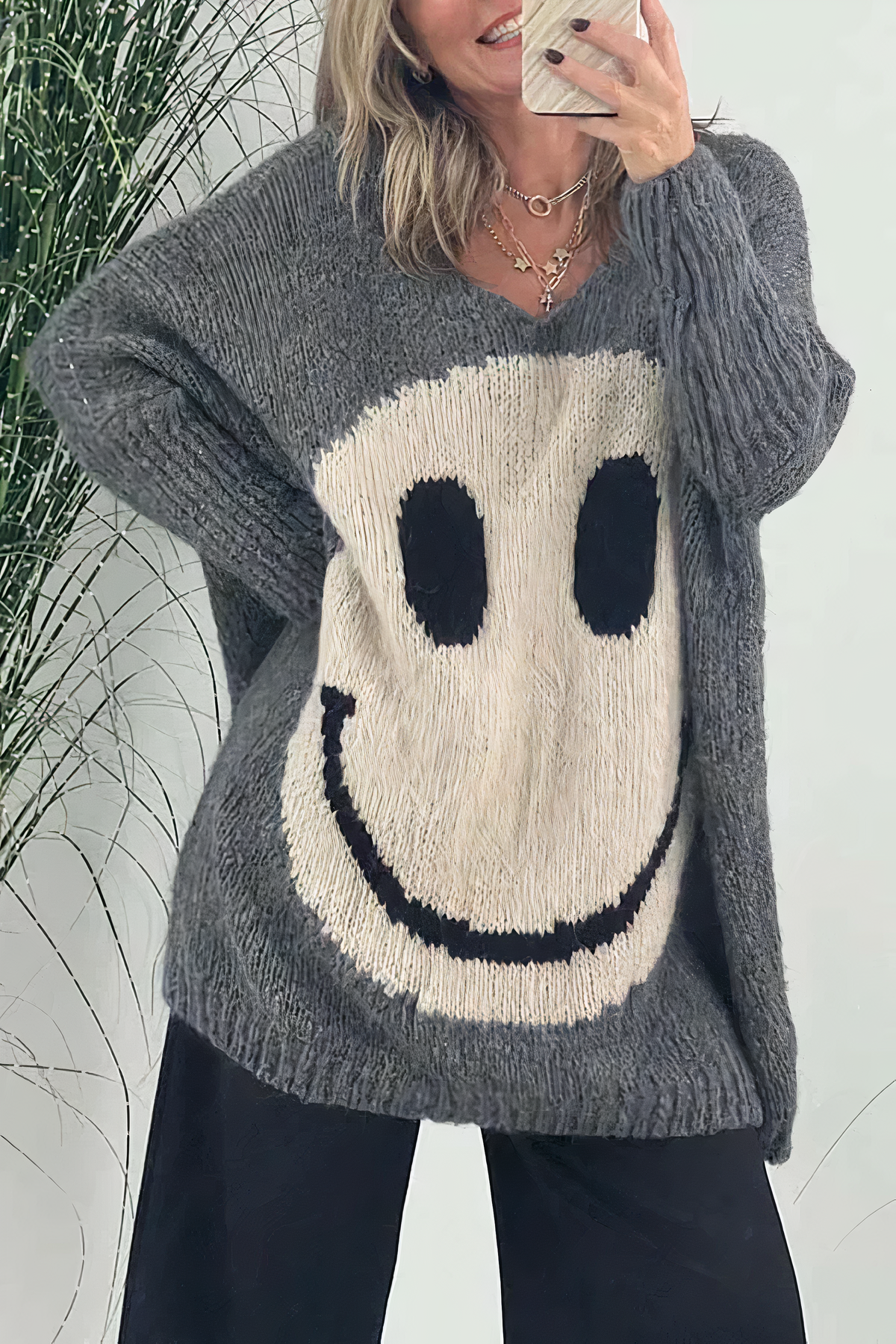 Heidi-Mode | Oversized Smiley Pullover