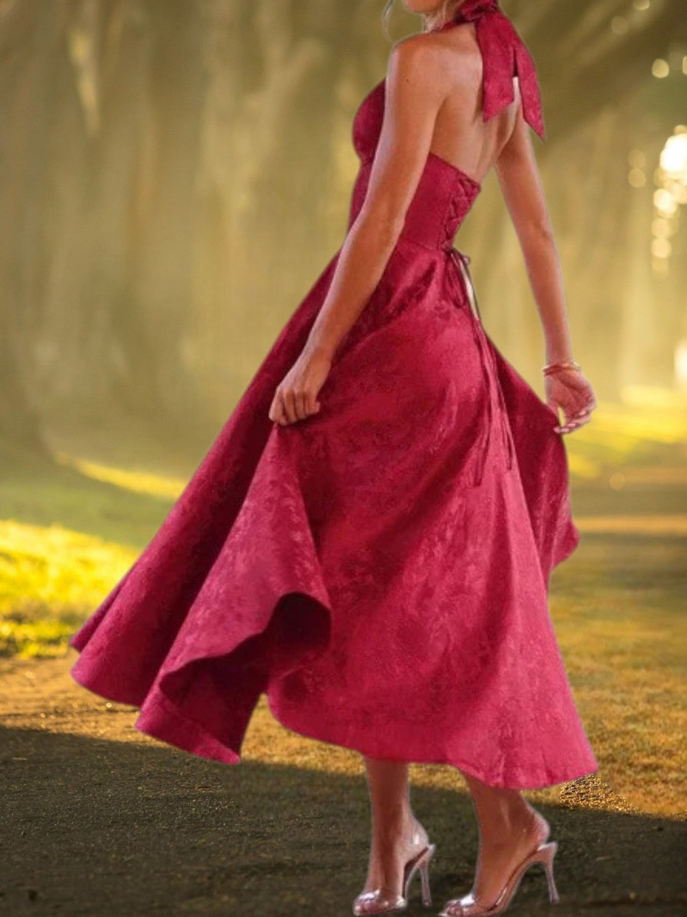 Aislyn | Elegantes Cocktailkleid A-Linie mit tiefem V-Ausschnitt für Hochzeiten und festliche Anlässe