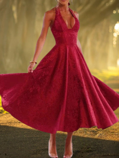Aislyn | Elegantes Cocktailkleid A-Linie mit tiefem V-Ausschnitt für Hochzeiten und festliche Anlässe