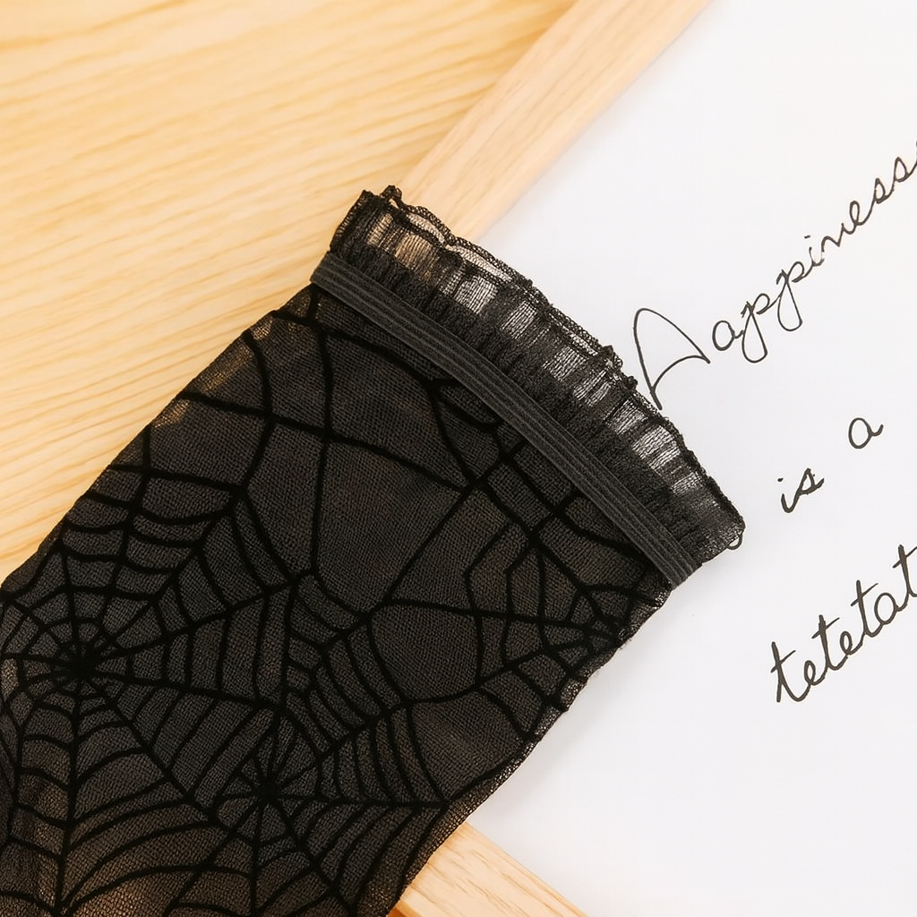 Aracnia | Spitzenhandschuhe mit Spinnenmuster für Halloween