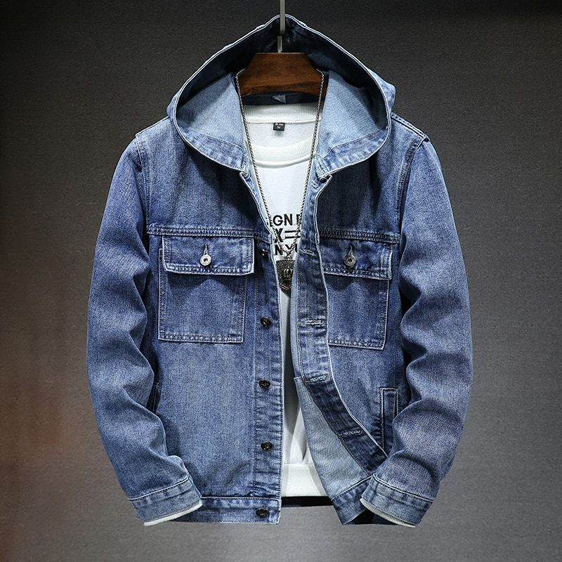 Denim Jacke mit Kapuze für Herren
