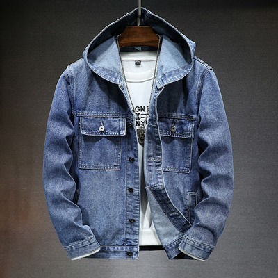 Denim Jacke mit Kapuze für Herren