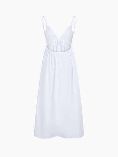 Maxi Sommerkleid aus Baumwolle mit offenem Rücken – Elegant & Luftig