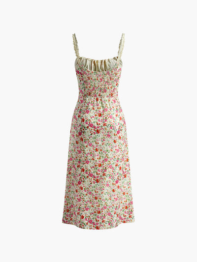 Élodie – Feminines Midikleid mit floralen Akzenten