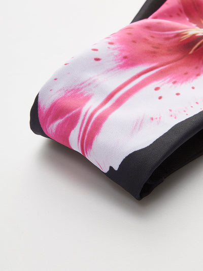 3-teiliges Blumen-Bikini-Set mit Mesh-Rock – Modische Bademode