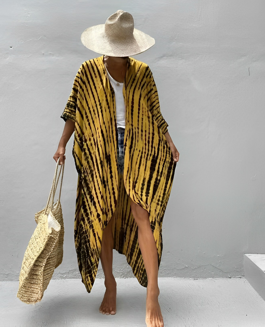 Resort Leinen Beach Kimono – Damen Leichter Strand‑Cover‑Up