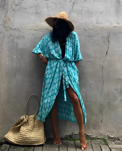 Resort Leinen Beach Kimono – Damen Leichter Strand‑Cover‑Up