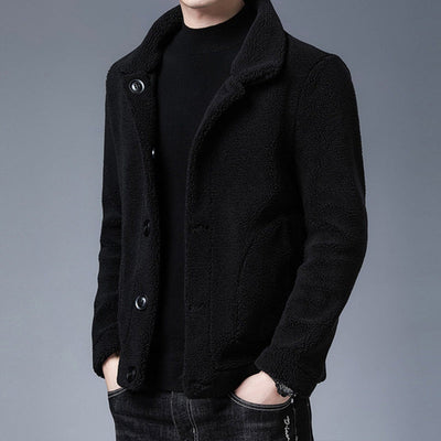 Beidseitiger Fleece-Wollmantel für Herren mit Kapuze – Winterjacke in verschiedenen Farben