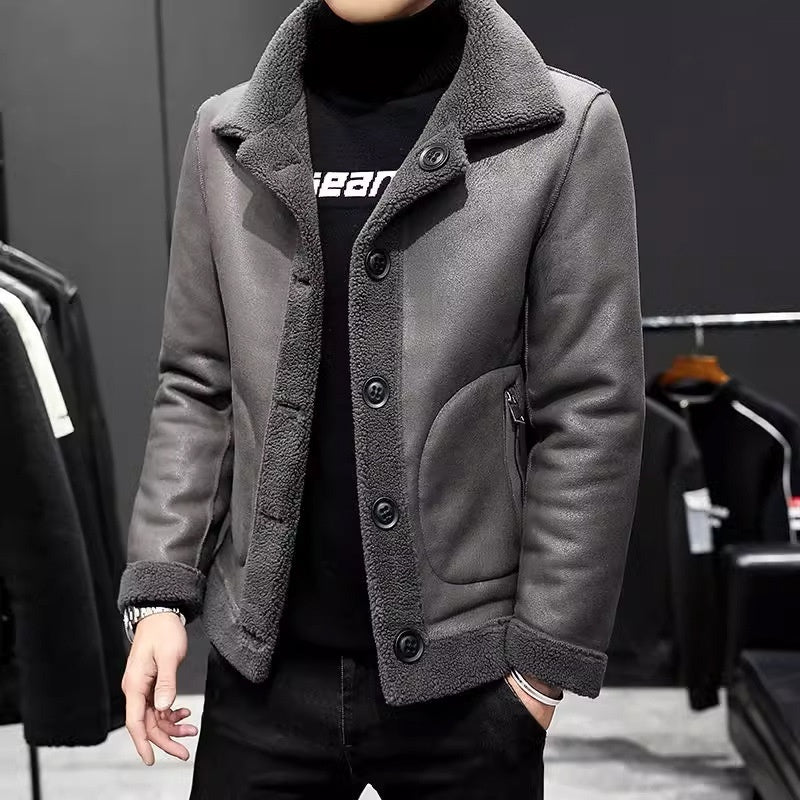 Beidseitiger Fleece-Wollmantel für Herren mit Kapuze – Winterjacke in verschiedenen Farben