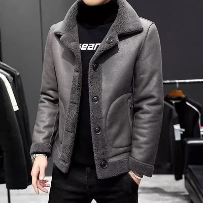 Beidseitiger Fleece-Wollmantel für Herren mit Kapuze – Winterjacke in verschiedenen Farben