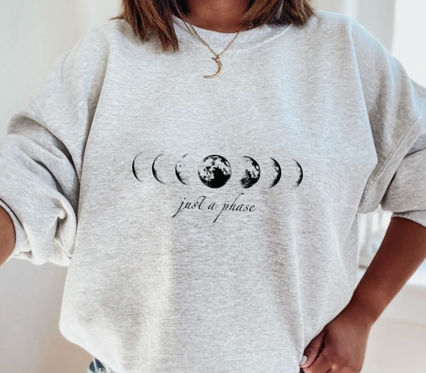 Pullover mit Monddesign für Frauen