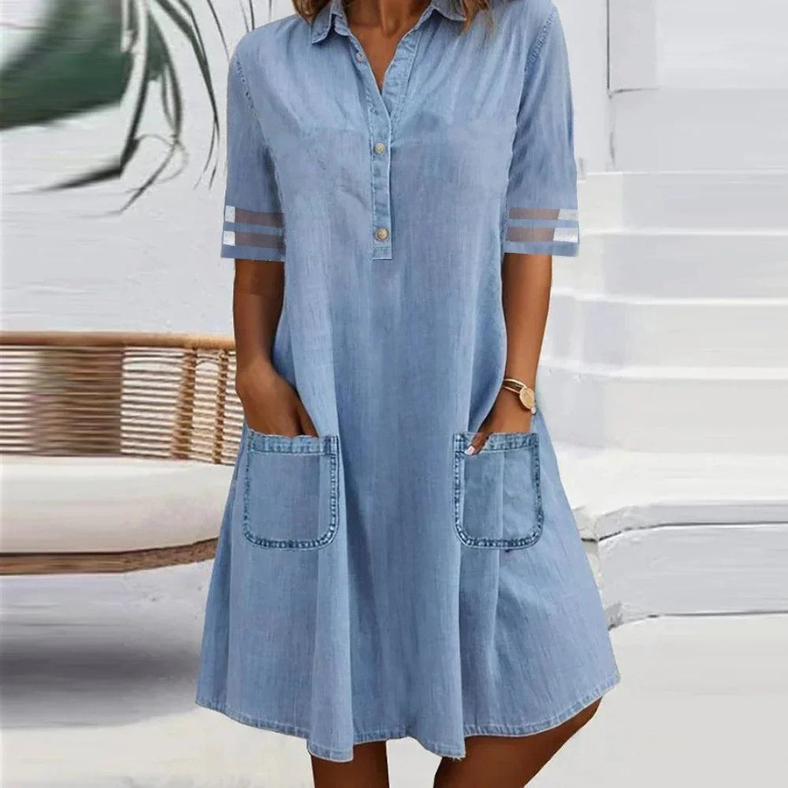 Fischer & Wagner | Chloé – Denim-Mini-Kleid mit Seitentaschen