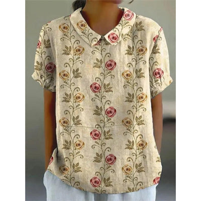 Katharina | Bluse aus Baumwollmischgewebe mit Blumenmuster