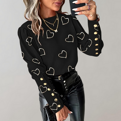 Bluse mit Herzdruck für Damen
