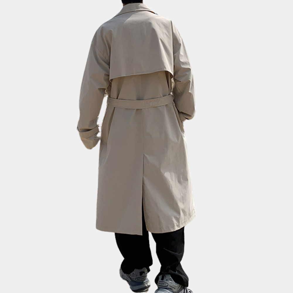 Langer Trenchcoat mit Knöpfen für Männer