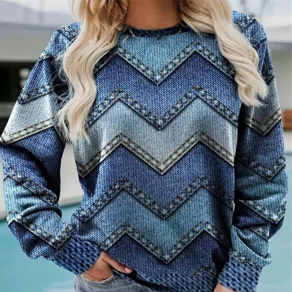 Stylischer Rundhals-Pullover für Frauen