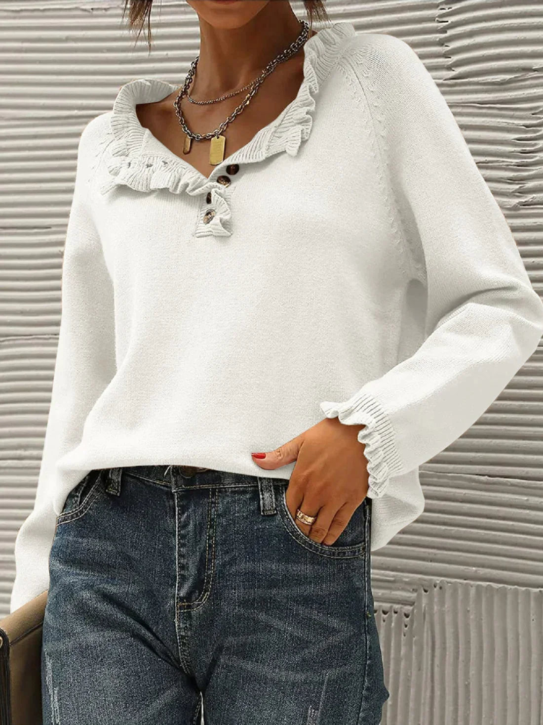 Schicker Kragen- Winter Pullover für Damen