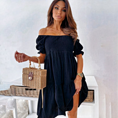 Schulterfreies Mehrlagiges Sommerkleid für Damen