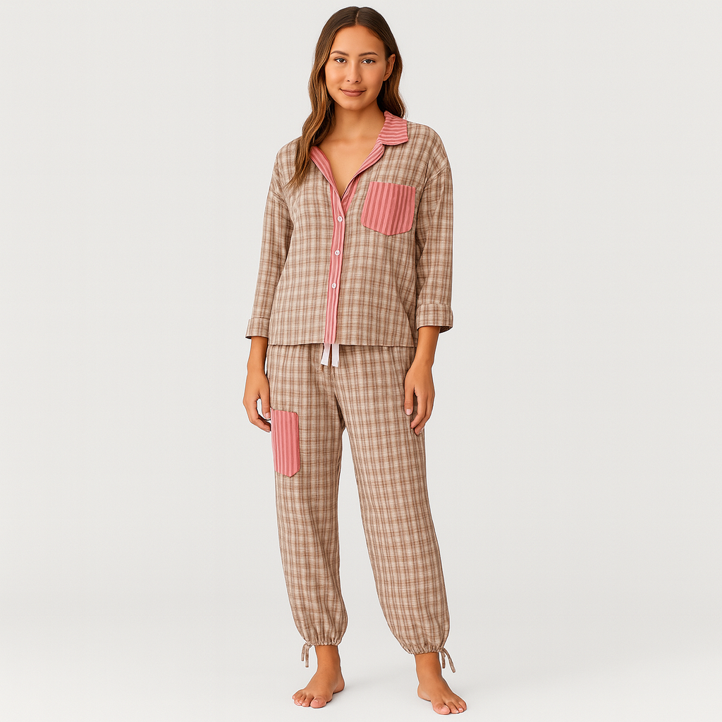 Klassisches Damen-Pyjama-Set